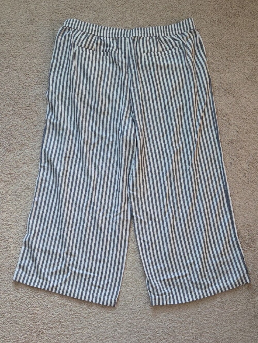 Caslon Navy and White Striped Cropped Drawstring Pants - Picture 6 of 6